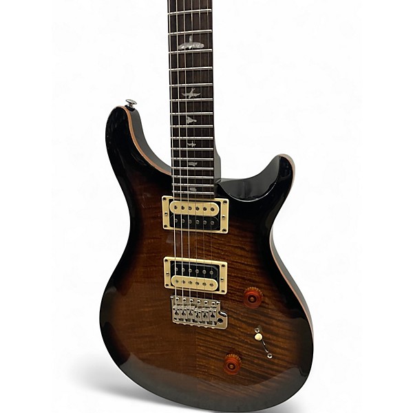 Used PRS SE Custom 24 Black Gold Sunburst Solid Body Electric Guitar