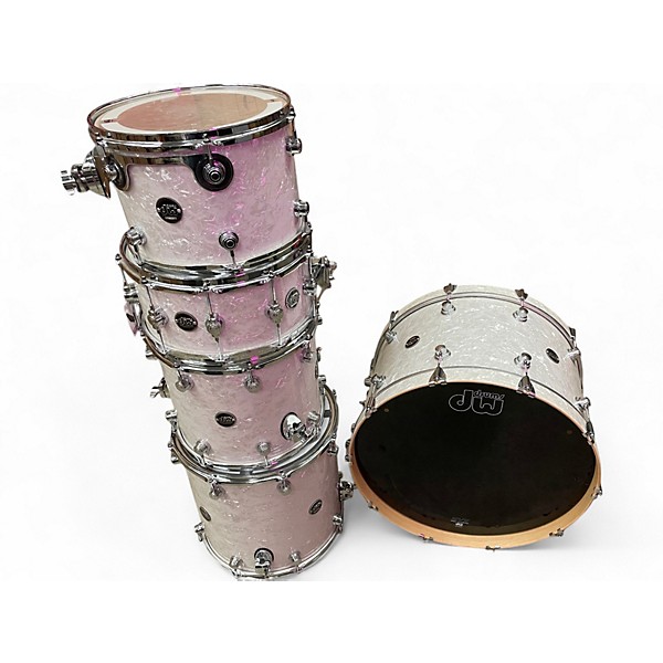 Used DW 5 Piece Performance Series White Marine Drum Kit
