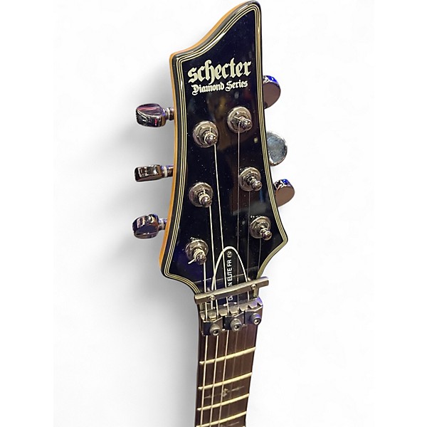 Used Schecter Guitar Research Damien Elite 6 Floyd Rose See-Thru Black Solid Body Electric Guitar
