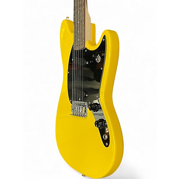 Used 2024 Squier Sonic Mustang Yellow Solid Body Electric Guitar