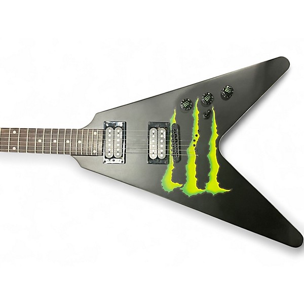 Used Schecter Guitar Research Diamond Monster Flying V Black Solid Body Electric Guitar