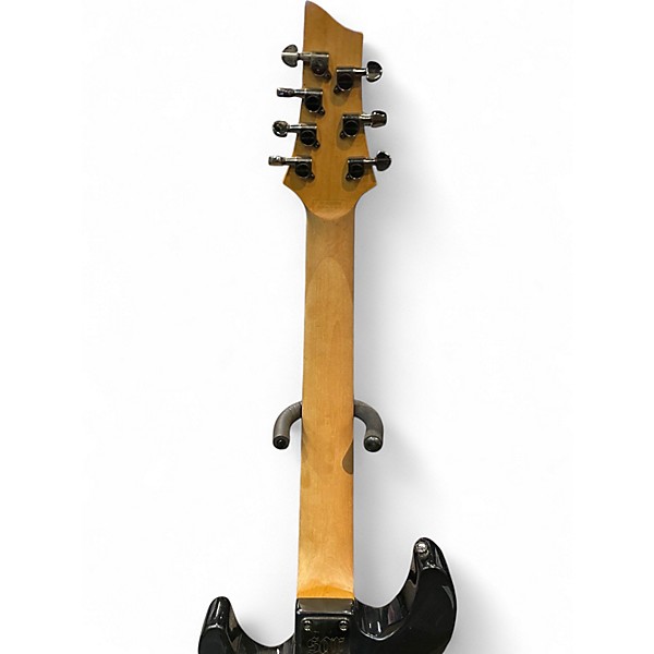 Used Schecter Guitar Research Hellraiser C7 7 String Black and Silver Solid Body Electric Guitar