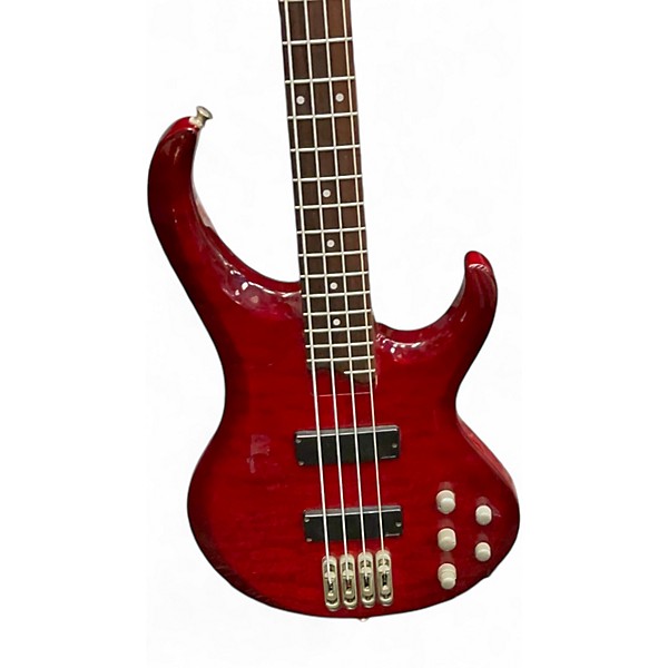 Used Ibanez Btb400 Trans Crimson Red Electric Bass Guitar