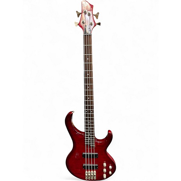 Used Ibanez Btb400 Trans Crimson Red Electric Bass Guitar