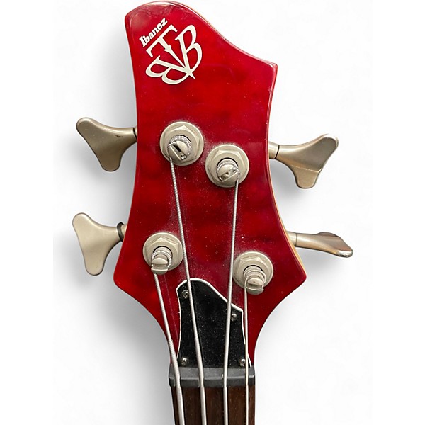 Used Ibanez Btb400 Trans Crimson Red Electric Bass Guitar