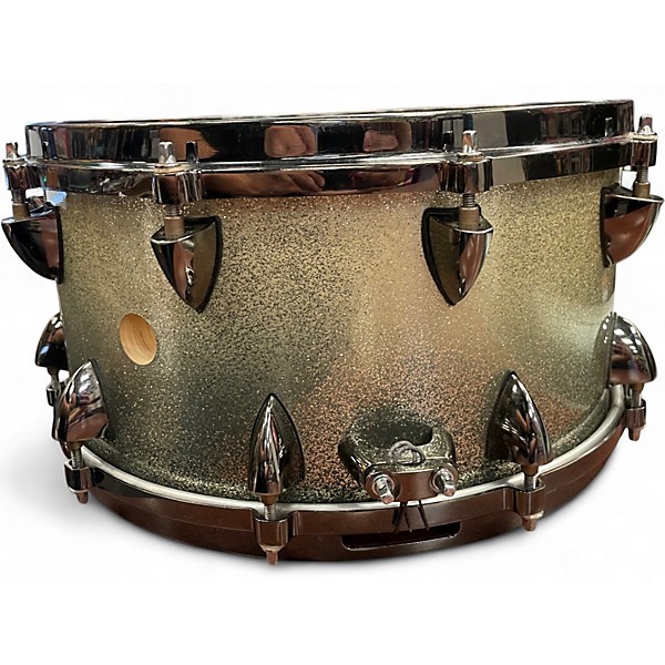 Used Orange County Drum & Percussion 14X7 25-Ply Maple Vented Snare Drum 14 x 7 in. Silver Sparkle Fade Drum