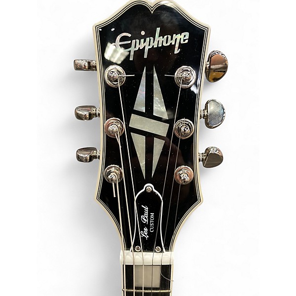 Used Epiphone Les Paul Custom Silverburst Solid Body Electric Guitar