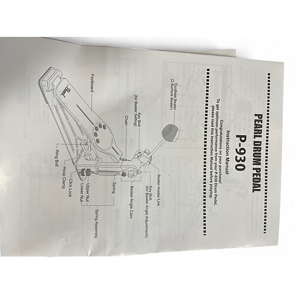 Used Pearl P-930 Single Bass Drum Pedal