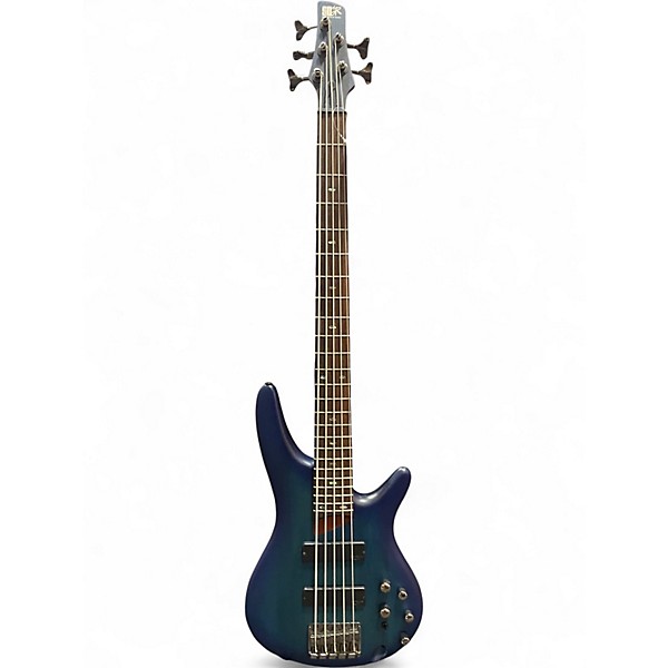 Used Ibanez SR505 5 String Blue Electric Bass Guitar