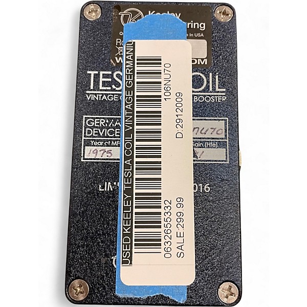 Used Keeley Tesla Coil Vintage Germanium Treble Booster Effect Pedal