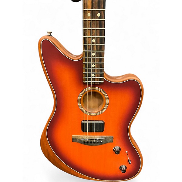 Used Fender JAZZMASTER ACOUSTASONIC SUNBURST Acoustic Electric Guitar