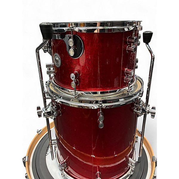 Used Pacific Drums And Percussion 3 Piece AMERICAN VINTAGE Metallic Candy Red Burst Drum Kit