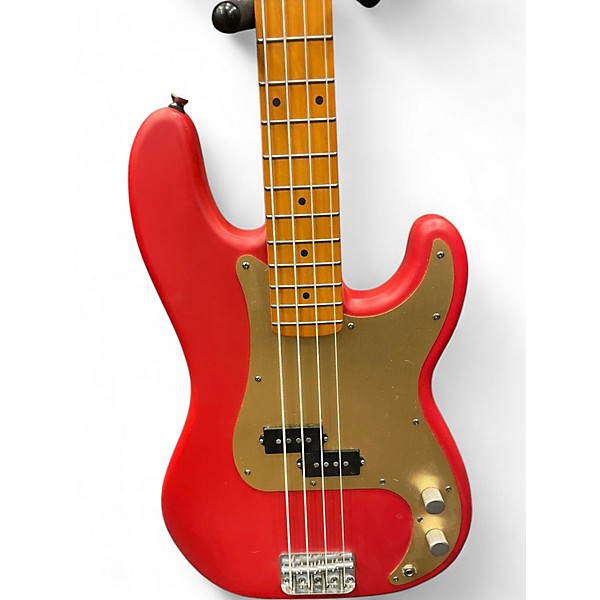 Used Squier 40th Anniversary Vintage Edition Precision Dakota Red Electric Bass Guitar