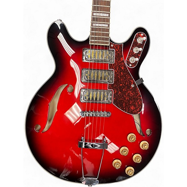 Used Airline H78 Cherry Sunburst Hollow Body Electric Guitar