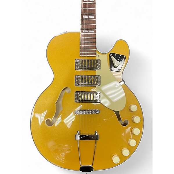 Used Airline H59 Gold Top Hollow Body Electric Guitar