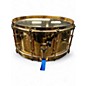 Used Spaun 14in VENTED STEEL SNARE DRUM GOLD Drum