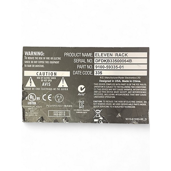 Used Avid Eleven Rack Audio Interface