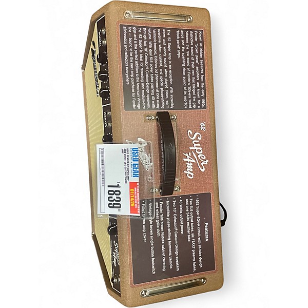 Used Fender 62 Super Amp 40W 2x10 Tube Guitar Combo Amp