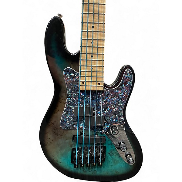 Used 2020 Smithzilla 5 string Blue Burst Electric Bass Guitar