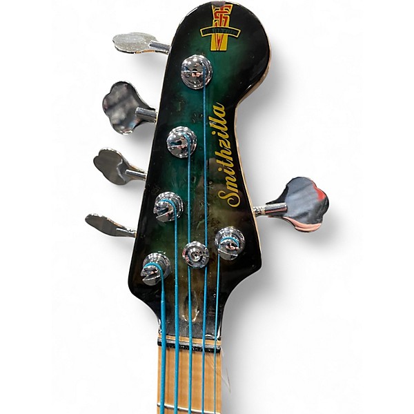 Used 2020 Smithzilla 5 string Blue Burst Electric Bass Guitar