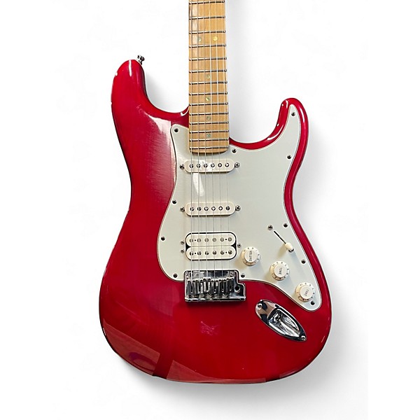 Used 2000 Fender American Deluxe Stratocaster HSS Crimson Red Trans Solid Body Electric Guitar