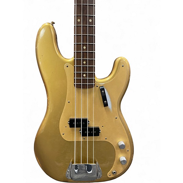 Used 2019 Fender 1959 Relic Precision Bass Aztec Gold Electric Bass Guitar
