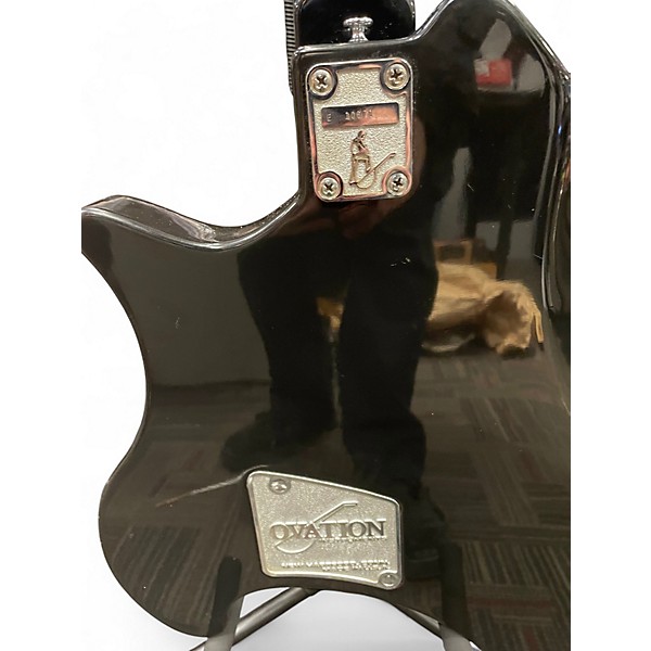 Vintage 1980s Ovation Deacon Black Solid Body Electric Guitar