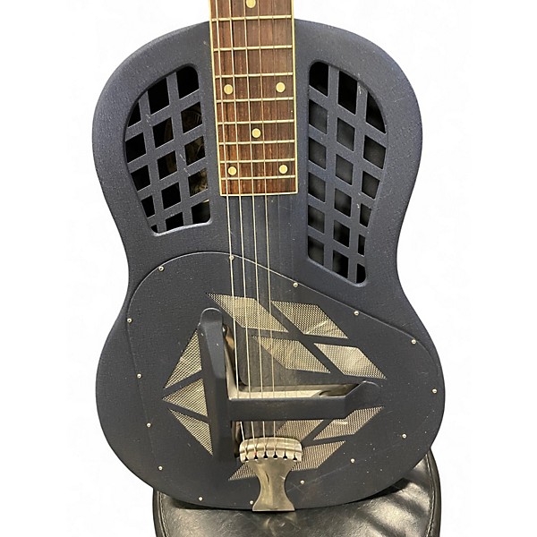 Used National Polychrome Blue Resonator Guitar