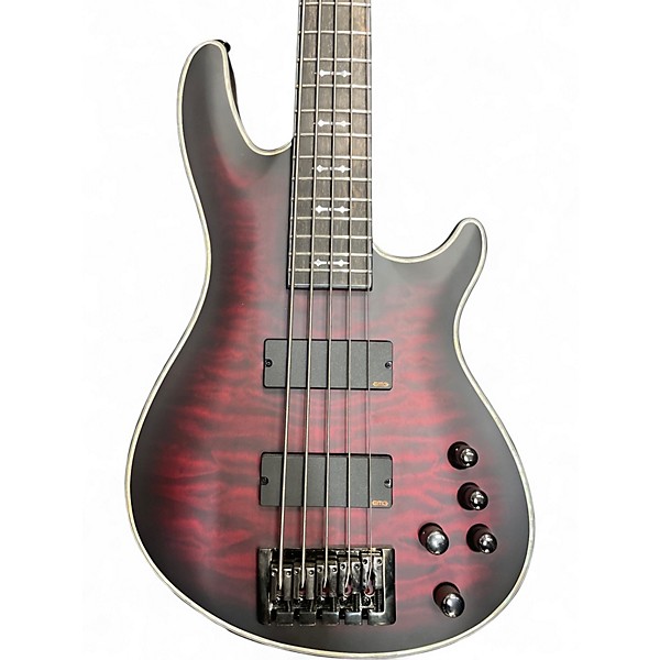 Used Schecter Guitar Research Hellraiser 5 String BURST Electric Bass Guitar
