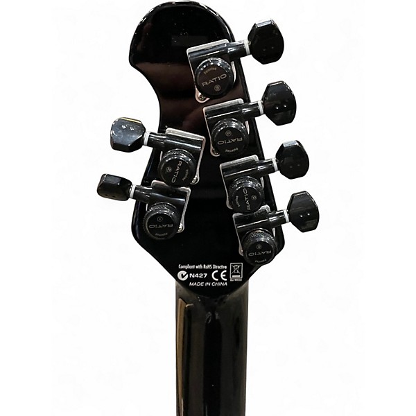 Used Sterling by Music Man AX20 Rockstar Logo Black Rockstar Logo Solid Body Electric Guitar