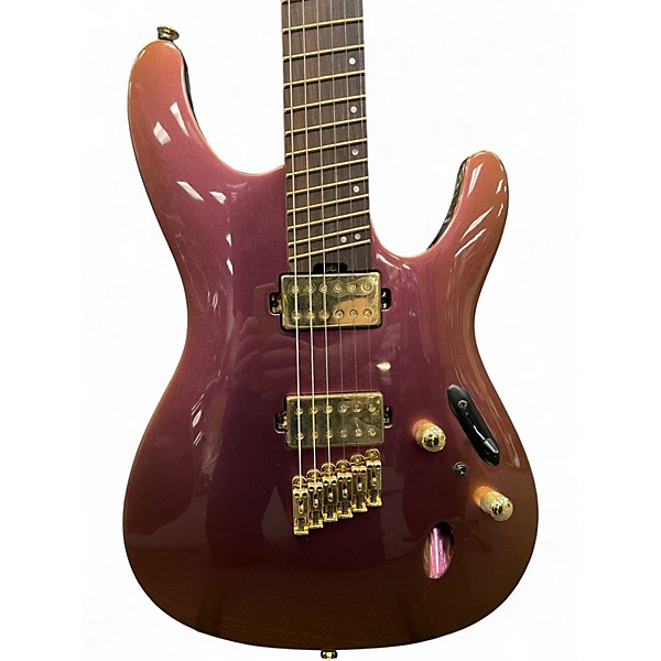 Used Ibanez SML721 S Axe Design Lab Multi-Scale Rose Gold Chameleon Solid Body Electric Guitar
