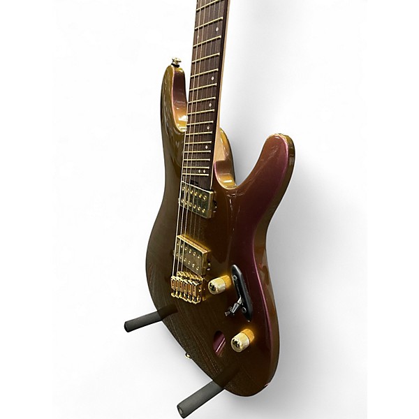 Used Ibanez SML721 S Axe Design Lab Multi-Scale Rose Gold Chameleon Solid Body Electric Guitar