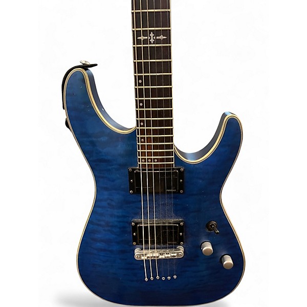 Used Schecter Guitar Research C1 Platinum Trans Blue Solid Body Electric Guitar