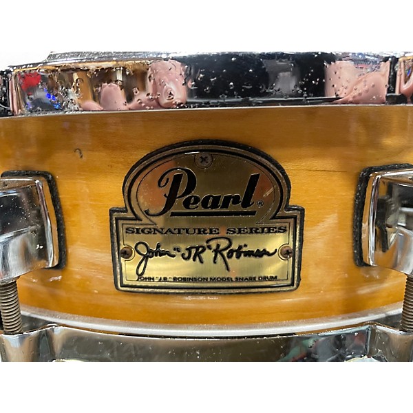 Vintage 1990s Pearl 4X14 John JR Robinson Snare Natural Drum