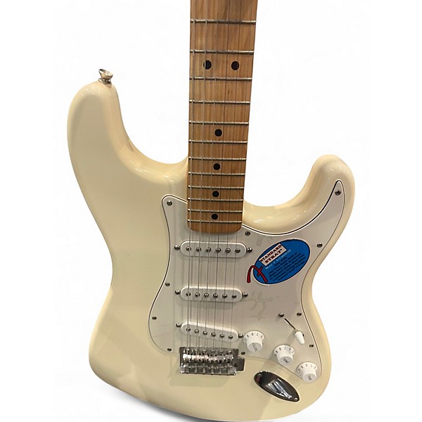Used 2004 Fender Standard Stratocaster Olympic White Solid Body Electric Guitar