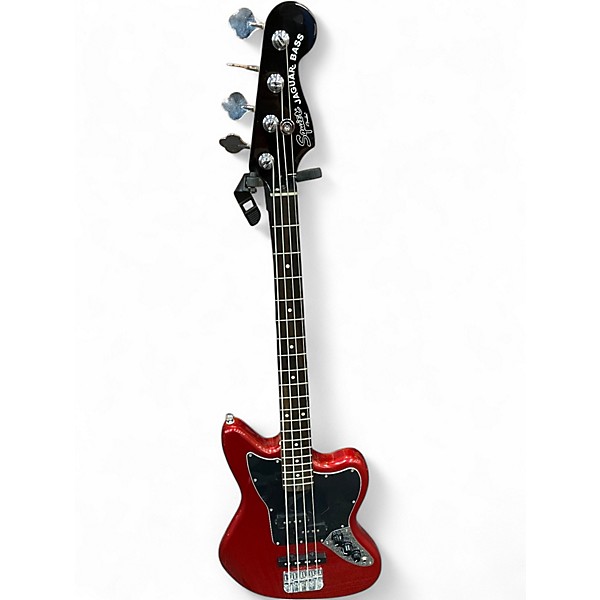 Used Squier JAGUAR BASS RED Electric Bass Guitar