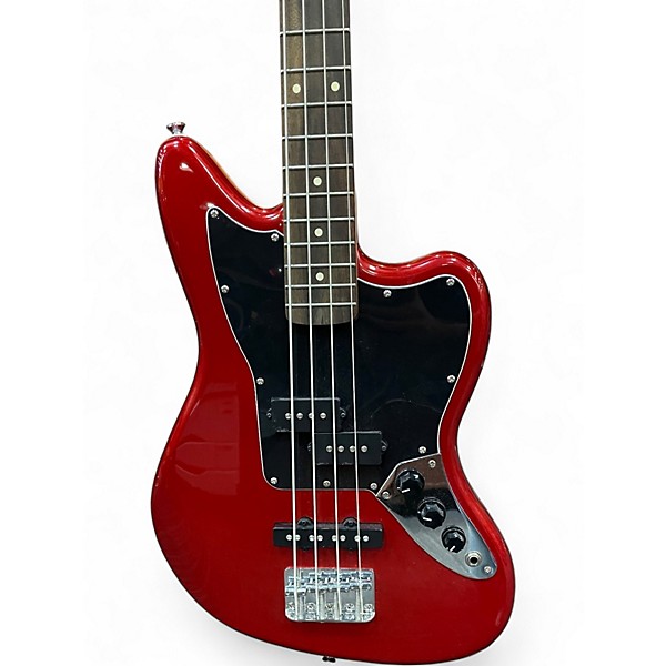 Used Squier JAGUAR BASS RED Electric Bass Guitar