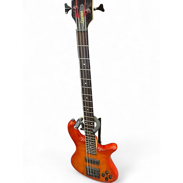 Used Spector Q4 Orange Electric Bass Guitar