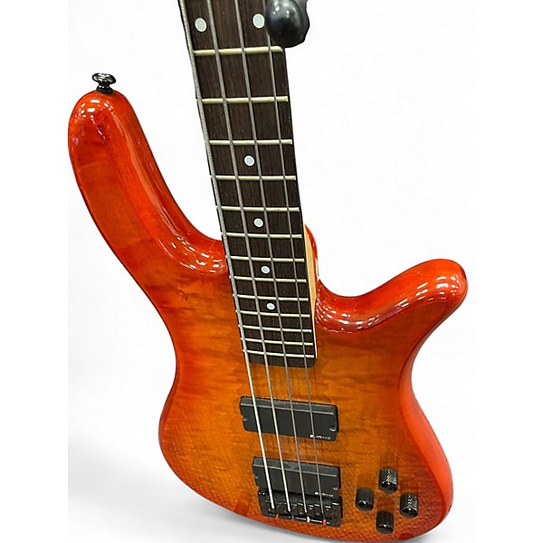 Used Spector Q4 Orange Electric Bass Guitar