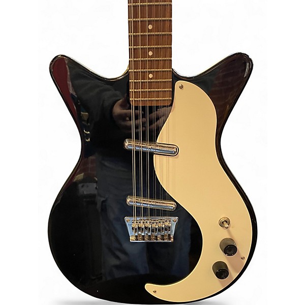 Used Danelectro 12SDC 12-String Black and White Solid Body Electric Guitar