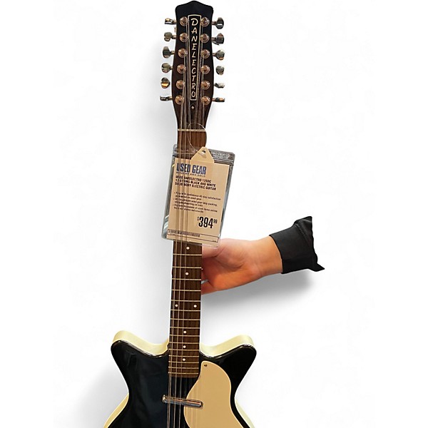 Used Danelectro 12SDC 12-String Black and White Solid Body Electric Guitar