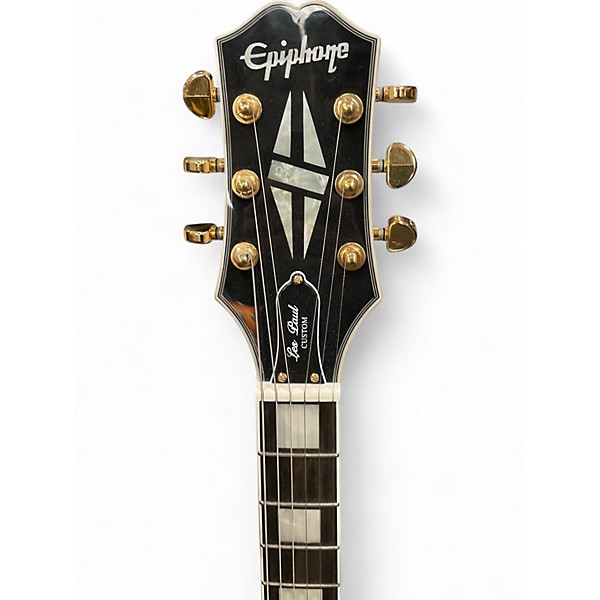 Used Epiphone Les Paul Custom Alpine White Solid Body Electric Guitar