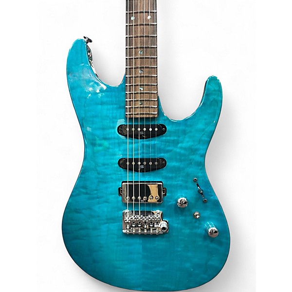 Used Ibanez MM1 MARTIN MILLER SIGNATURE Transparent Aqua Blue Solid Body Electric Guitar
