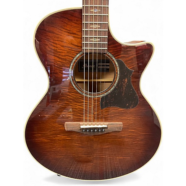 Used Ibanez AE340FMH Mahogany Sunburst Acoustic Electric Guitar