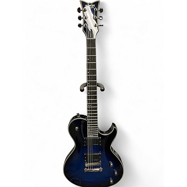 Used 2013 Schecter Guitar Research Blackjack Solo 6 Blue Burst Solid Body Electric Guitar