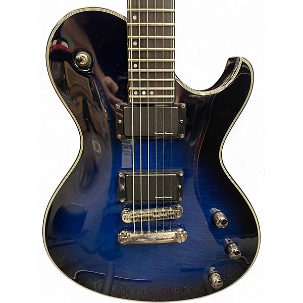 Used 2013 Schecter Guitar Research Blackjack Solo 6 Blue Burst Solid Body Electric Guitar