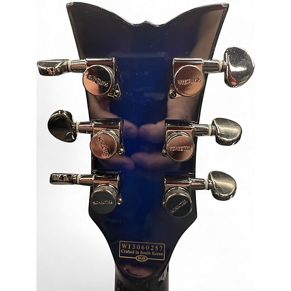 Used 2013 Schecter Guitar Research Blackjack Solo 6 Blue Burst Solid Body Electric Guitar