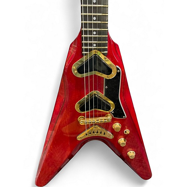 Vintage 1980 Gibson Flying V2 Cherry Solid Body Electric Guitar