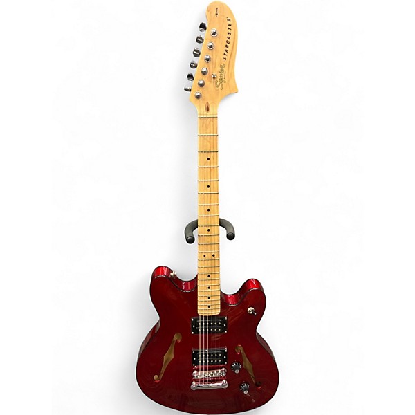 Used Squier Affinity Series Starcaster red Hollow Body Electric Guitar