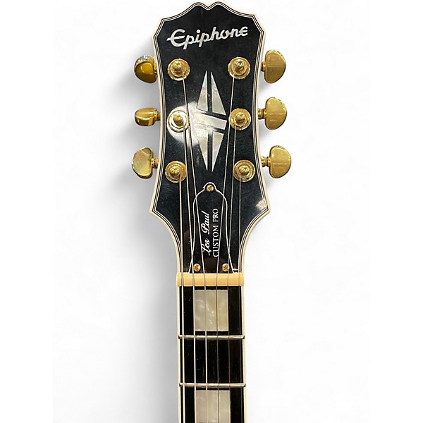 Used Epiphone Les Paul Custom Pro Alpine White Solid Body Electric Guitar